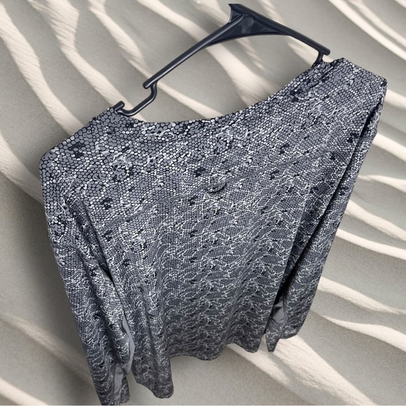 NEPALLO Men's Trophy Sun Protection Silver Black Print Long-Sleeve Tee Sz XL - Picture 8 of 13